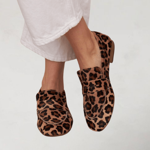 Sabine | Mocassins élégants imprimé vache en velours