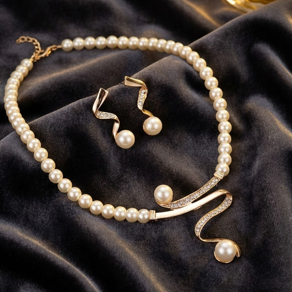 Ensemble de Collier en Perles Naturelles Élégantes