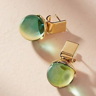 Boucles d’Oreilles Raffinées Vintage Serties de Cristaux Verts