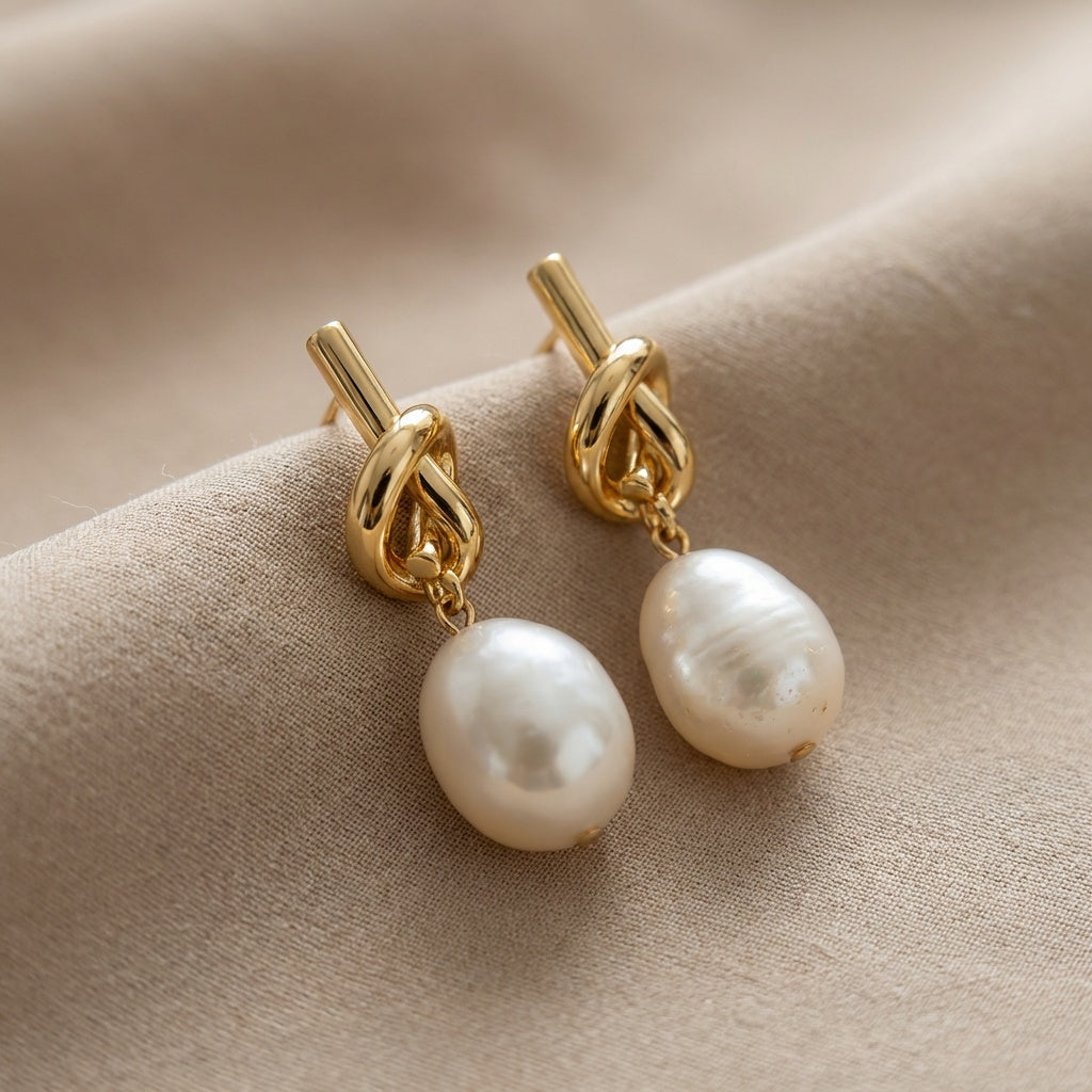 Boucles d'oreilles Élégance Perle Nouée