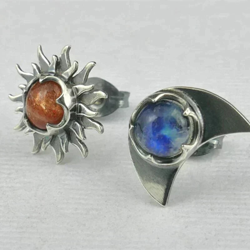 Boucles d’Oreilles Astre Soleil et Lune
