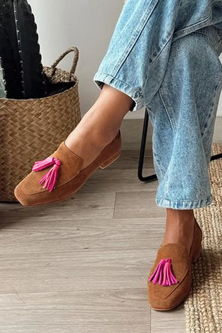 Monique | Mocassins colorblock à bout carré