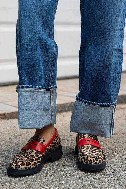 Evelien | Mocassins colourblock à bout rond