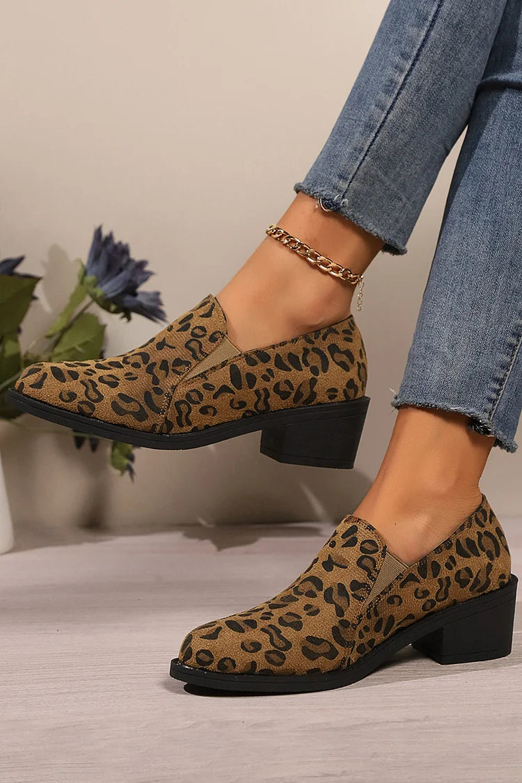 Angélique | Mocassins à bout rond et talon large