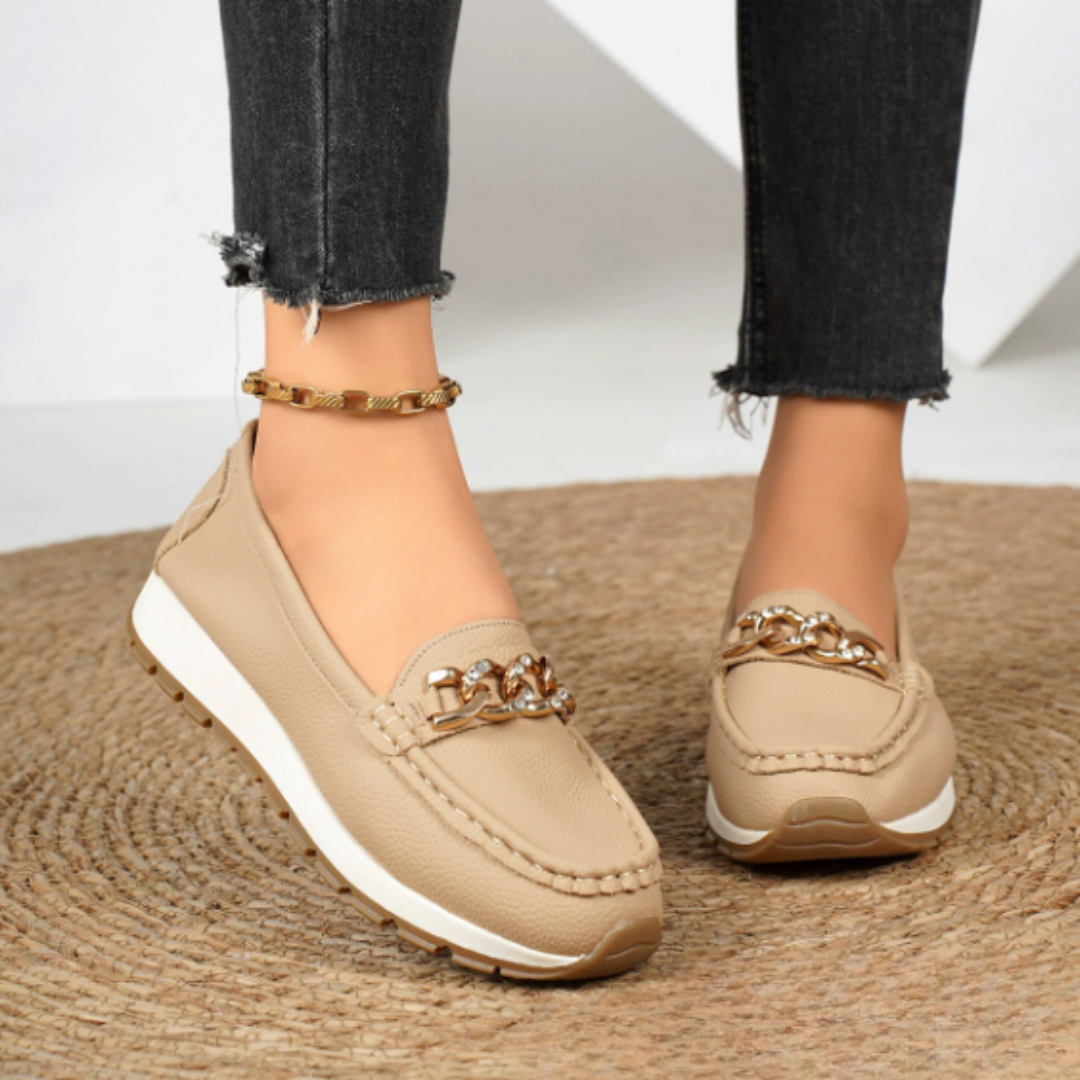 Evelina Mocassins Orthopédiques Boucle Diamant