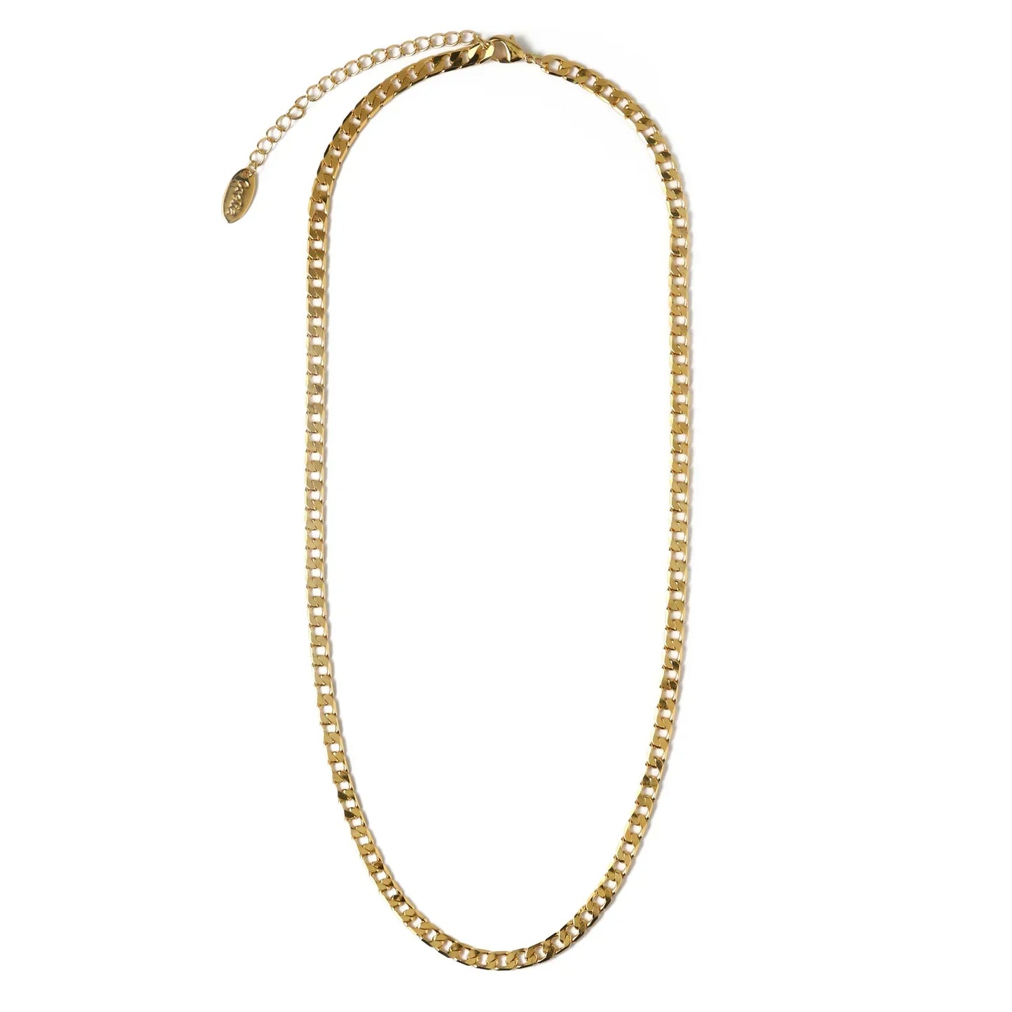 Collier Chaîne Curb avec Maillons Plats | Or