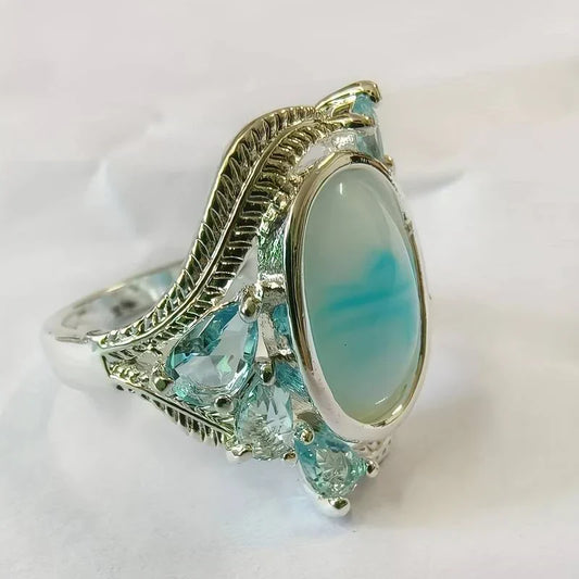 Bague Vintage en Opale Turquoise