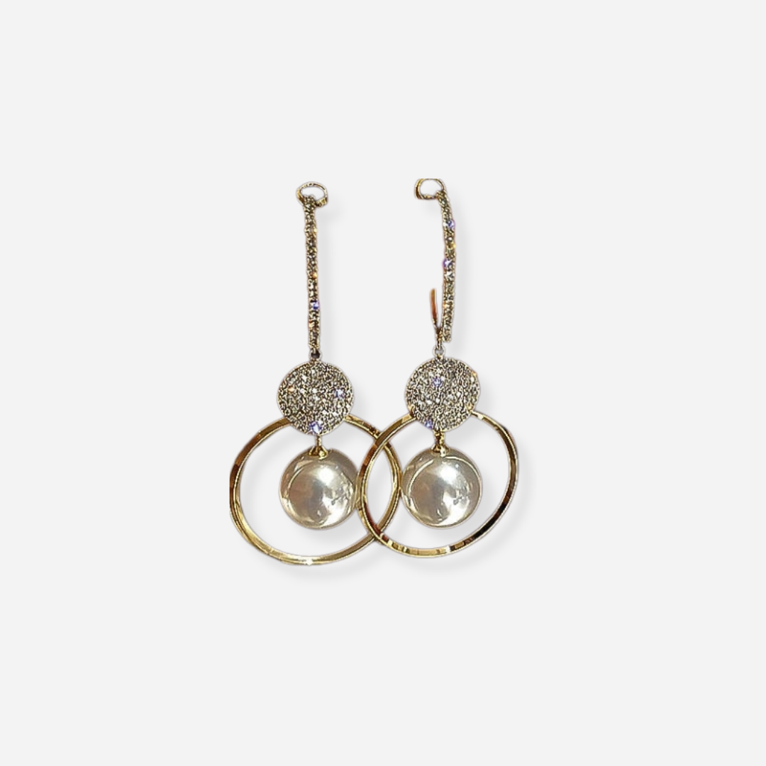 Zerra™ | Boucles d’oreilles de luxe avec perles de culture et zirconiums