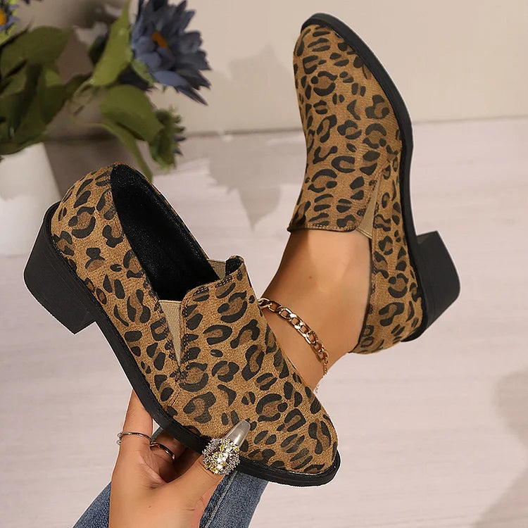 Angélique | Mocassins à bout rond et talon large