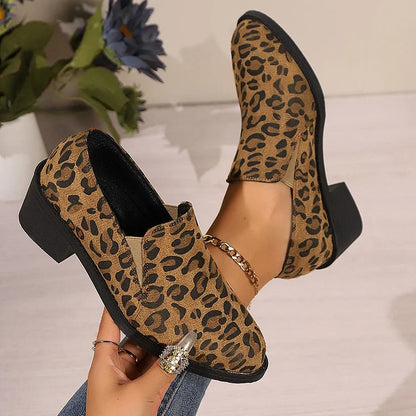 Angélique | Mocassins à bout rond et talon large