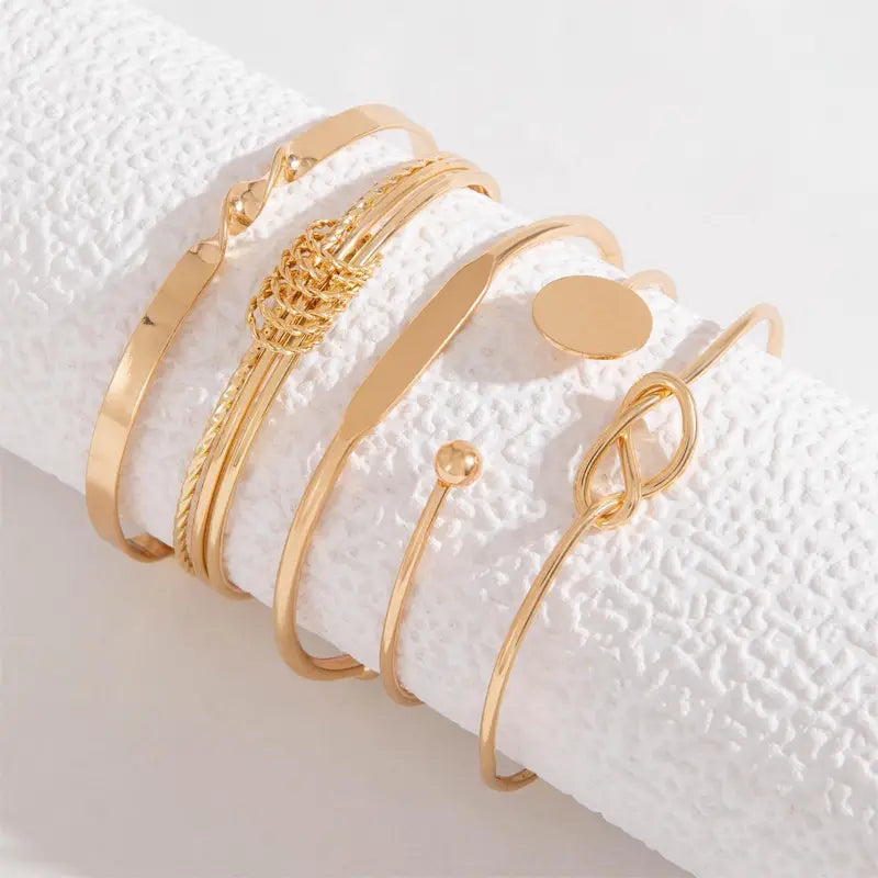Set de Bracelets Élégance avec Nœuds | Or