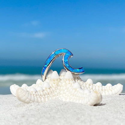 Bague Vague en Argent Sertie d’Opale