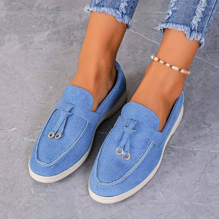 Saskia | Mocassins élégants à surpiqûres nouées