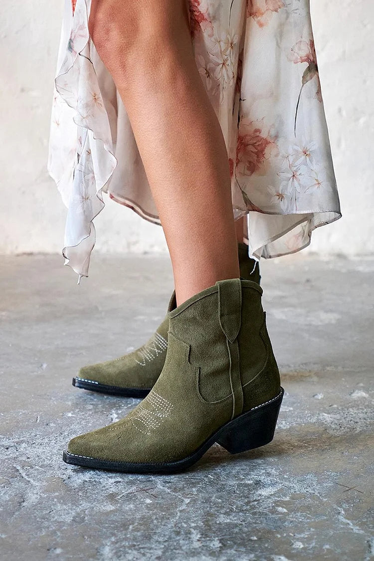 Élise™ | Bottines Courtes en Suède