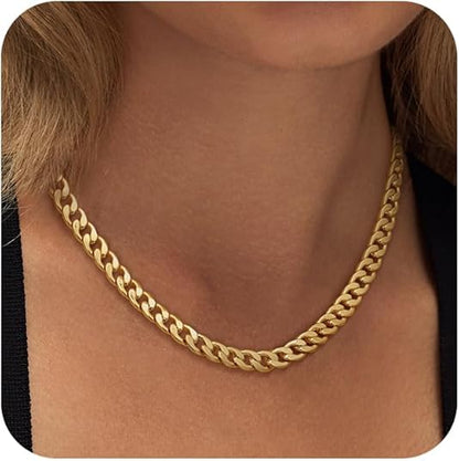 Collier Épais avec Maillons Cubains | Or