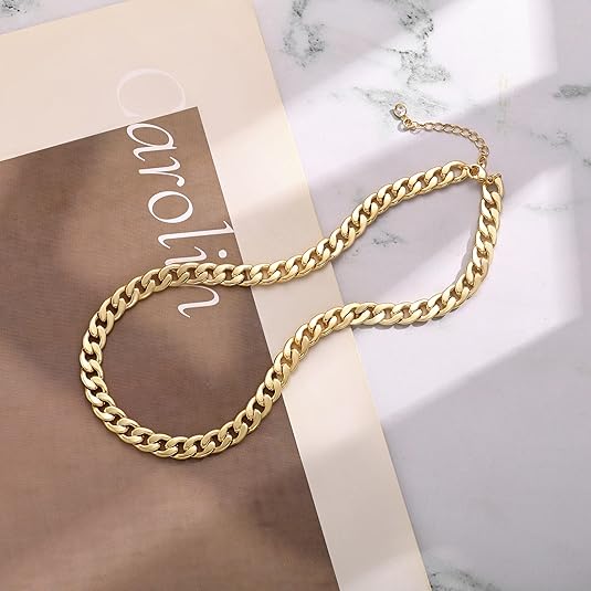 Collier Épais avec Maillons Cubains | Or