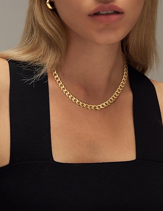 Collier Épais avec Maillons Cubains | Or