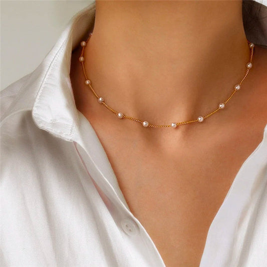 Collier Élégant en Perle et Or