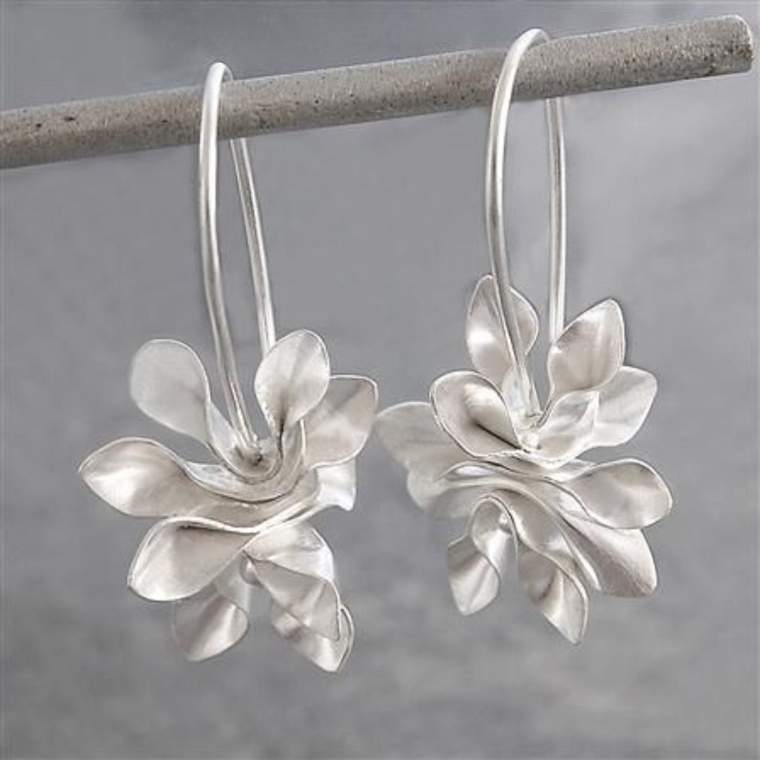 Boucles d'Oreilles Vintage Irregulières en Argent