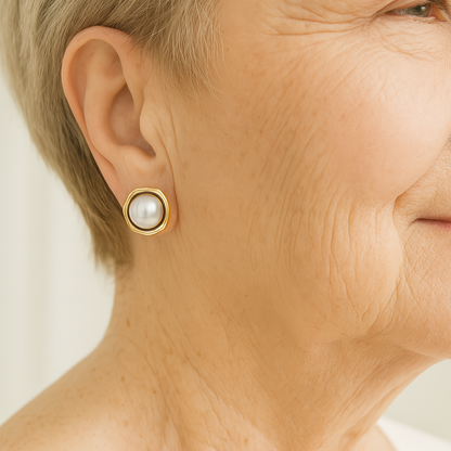 Boucles d'oreilles en perles noires élégantes