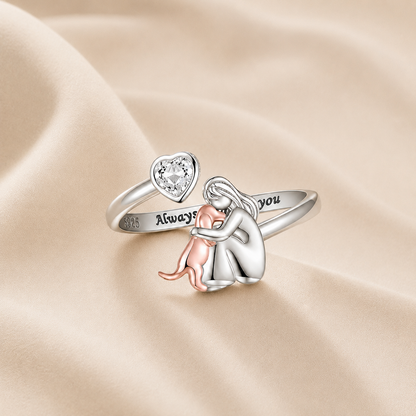 L'Étreinte Éternelle – Bague Ajustable Gravée