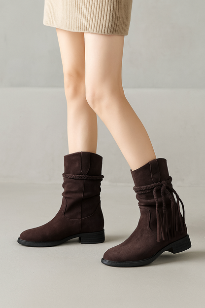 Camille™ | Bottines Suédées à Franges
