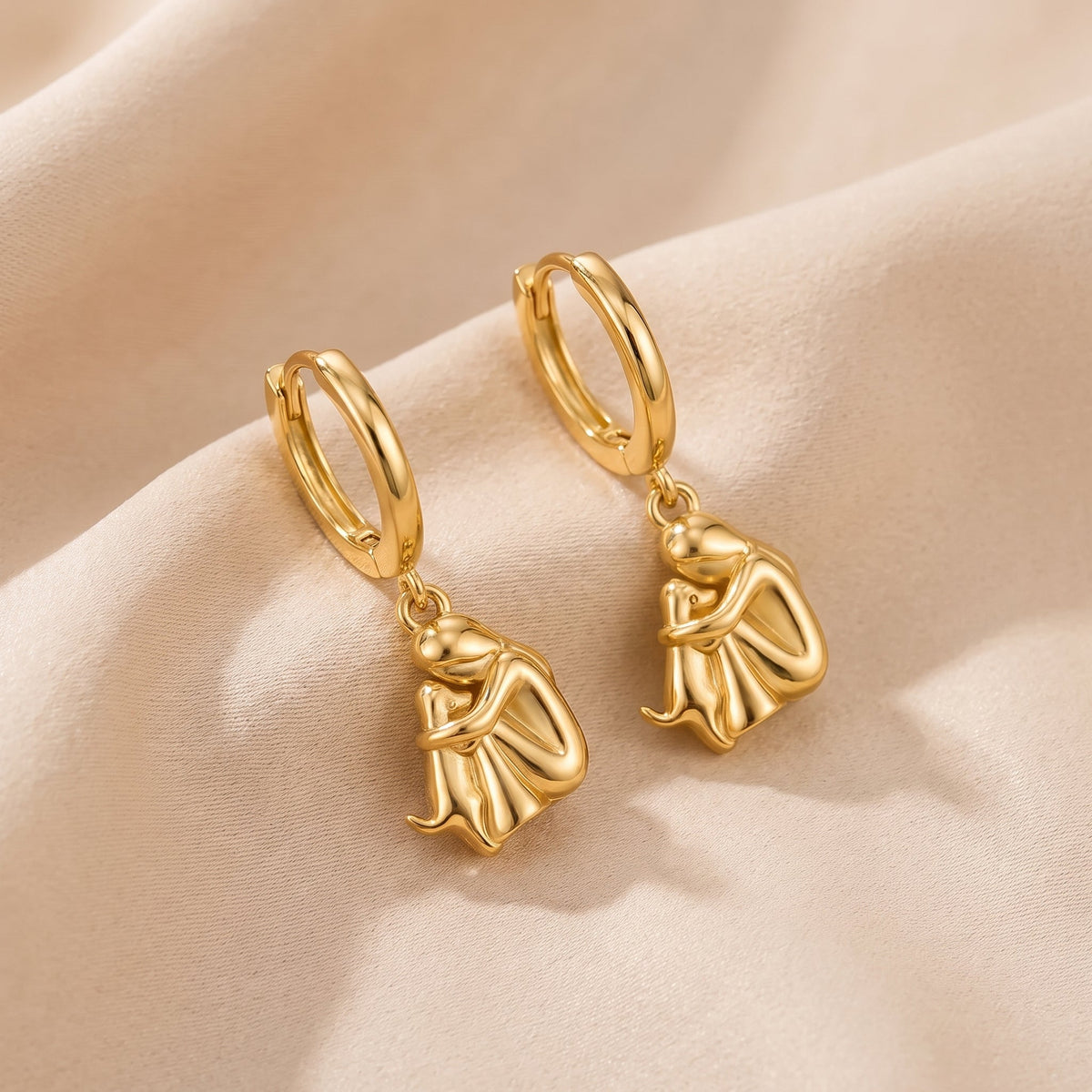 L'Étreinte Éternelle — Boucles d'Oreilles Femme et Chien