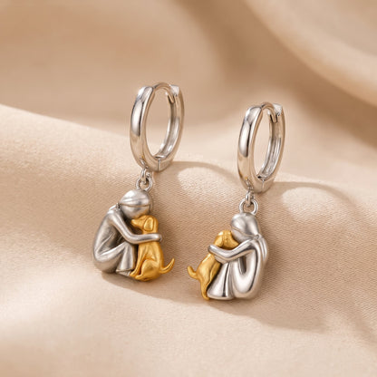 L'Étreinte Éternelle — Boucles d'Oreilles Femme et Chien
