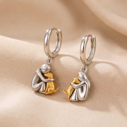 L'Étreinte Éternelle — Boucles d'Oreilles Femme et Chien