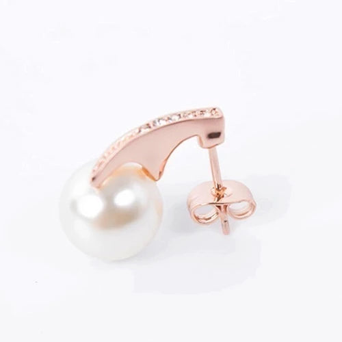 Parure Collier et Boucles d'oreilles avec Perles en Or Rose