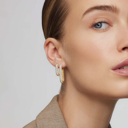 Boucles d'oreilles cercle Icon Pavé | Or