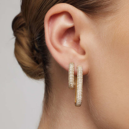 Boucles d'oreilles cercle Icon Pavé | Or