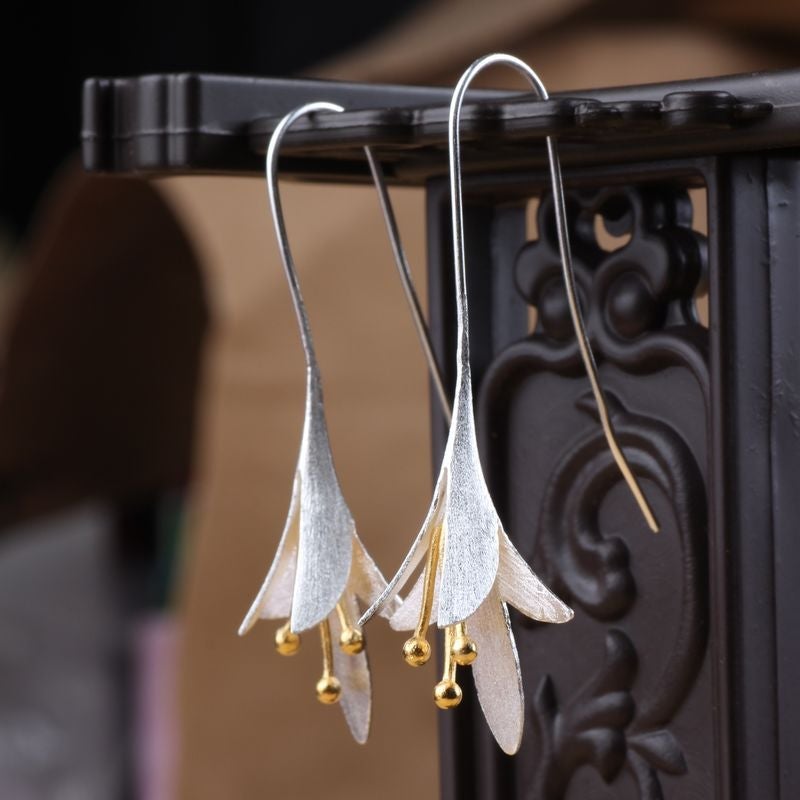 Boucles d’Oreilles en Argent Motif Fleur