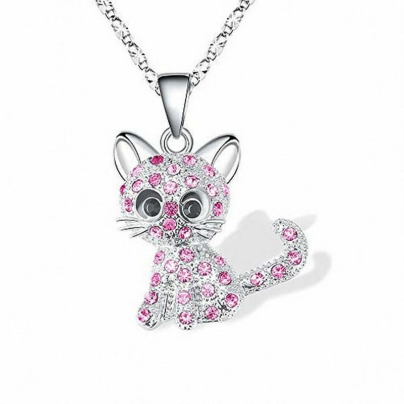 Collier Petits Chatons et Zircones Colorees en Argent