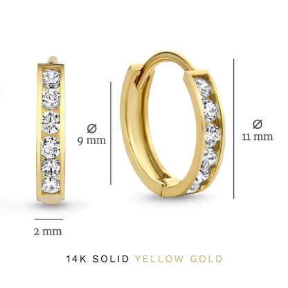 Set de Boucles d'oreilles avec Pierre Dara Brillane | Or