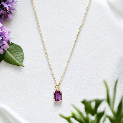 Collier Baguette Amethyste Violetta