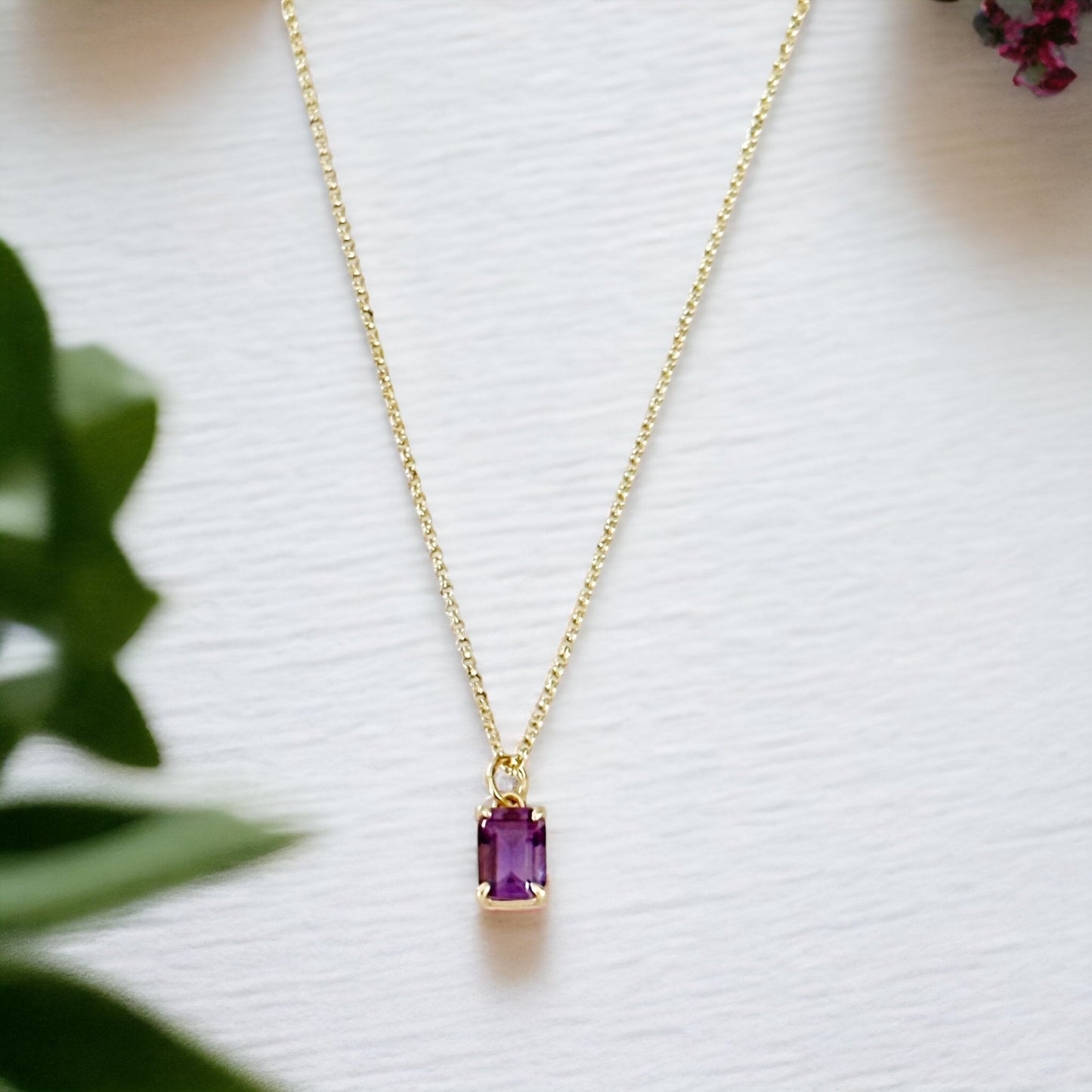 Collier Baguette Amethyste Violetta