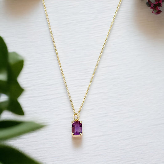 Collier Baguette Amethyste Violetta