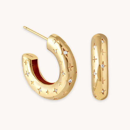 Boucles d'oreilles cercle Cosmiques | Or