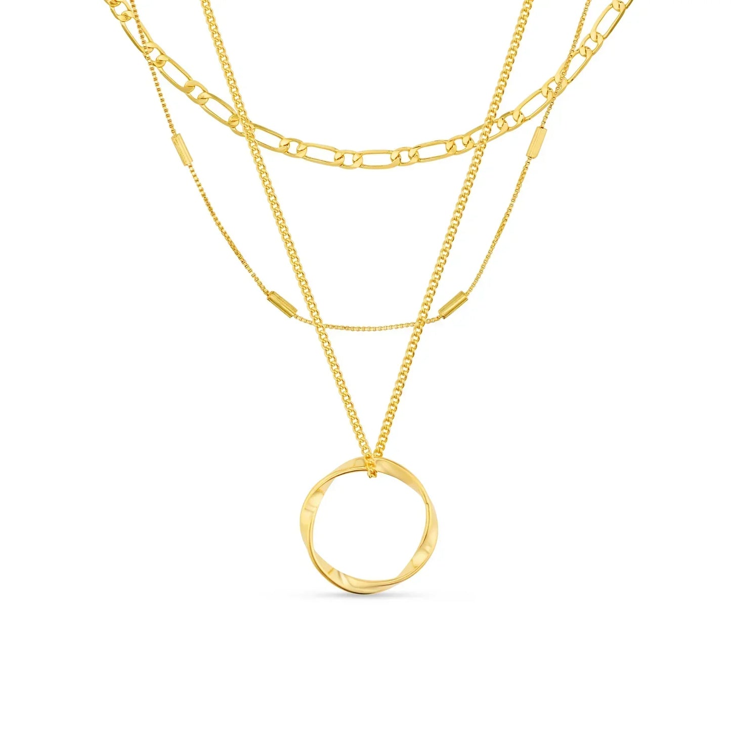 Collier Cercle Ouvert Triple Rang | Or
