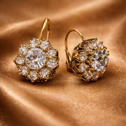 Boucles d'oreilles en zirconium vintage de luxe