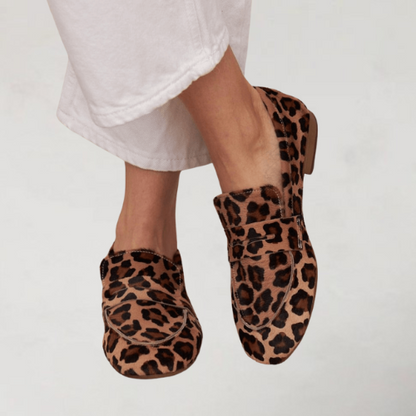 Sabine | Mocassins élégants imprimé vache en velours