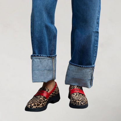 Evelien | Mocassins colourblock à bout rond