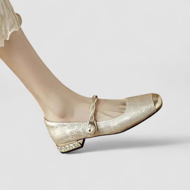 Camille | Babies Satinées Talon Bijou