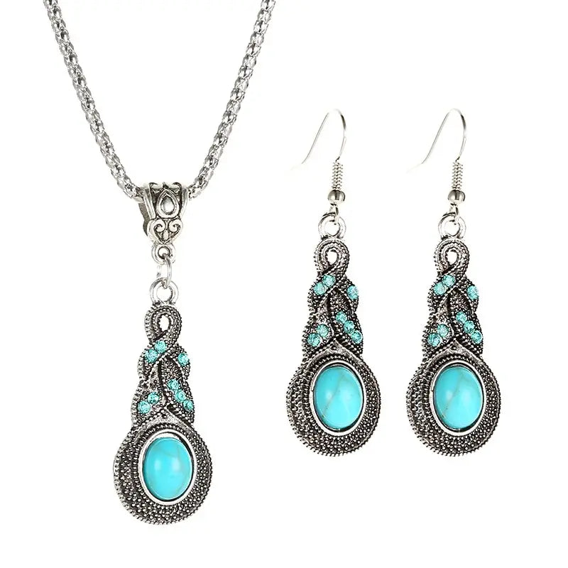 Parure vintage en pierres turquoise