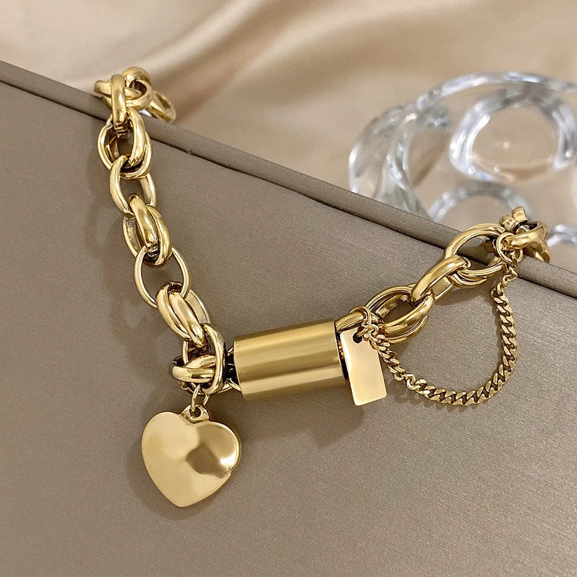 Bracelet Épais Heartened | Or