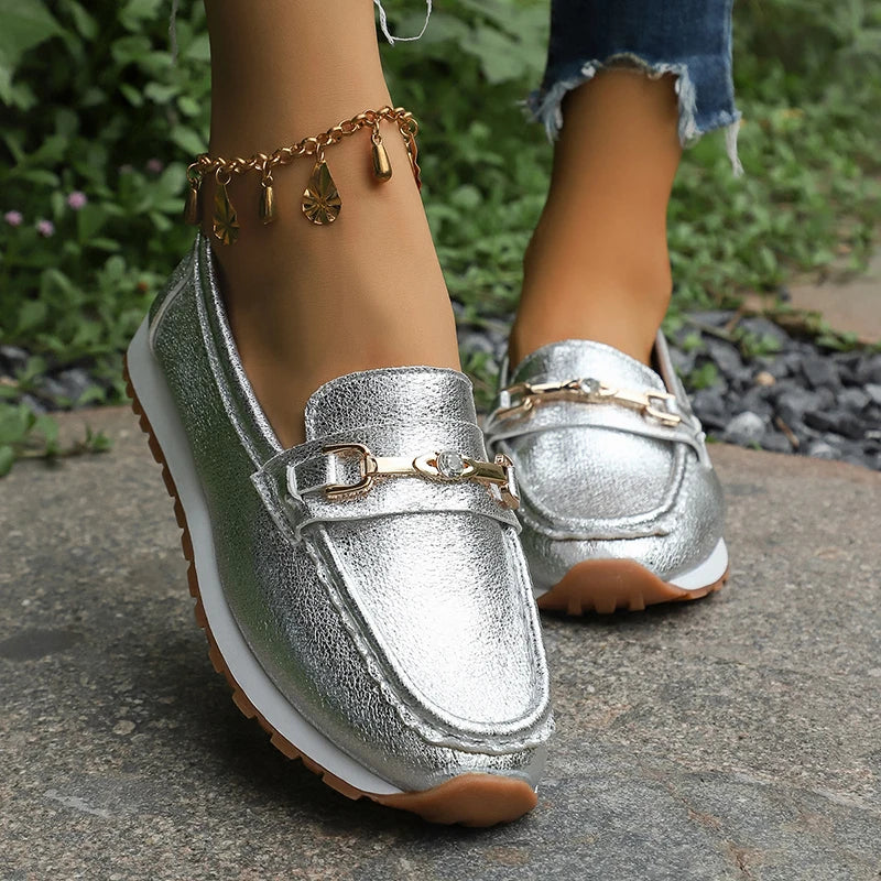 Sofia Mocassins Ergonomiques Brillants