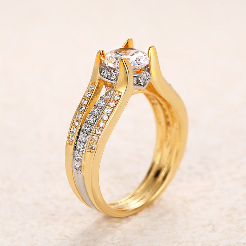 Bague vintage en cristal – Or, Argent, Or rose