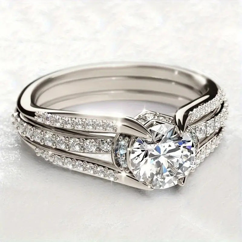 Bague vintage en cristal – Or, Argent, Or rose