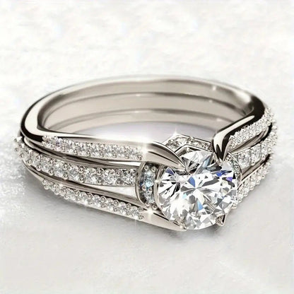 Bague vintage en cristal – Or, Argent, Or rose